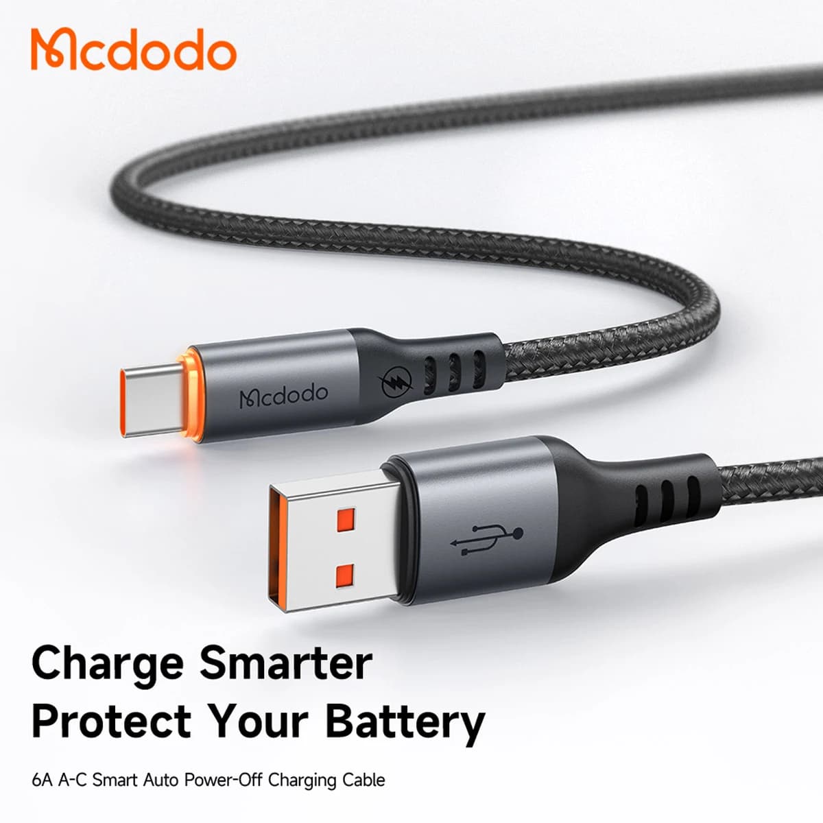 کابل شارژ 6 آمپر USB-A به Type-C قطع کن اتومات 1.2 متر برند مک دودو مدل Mcdodo CA-0570 — تصویر ۹