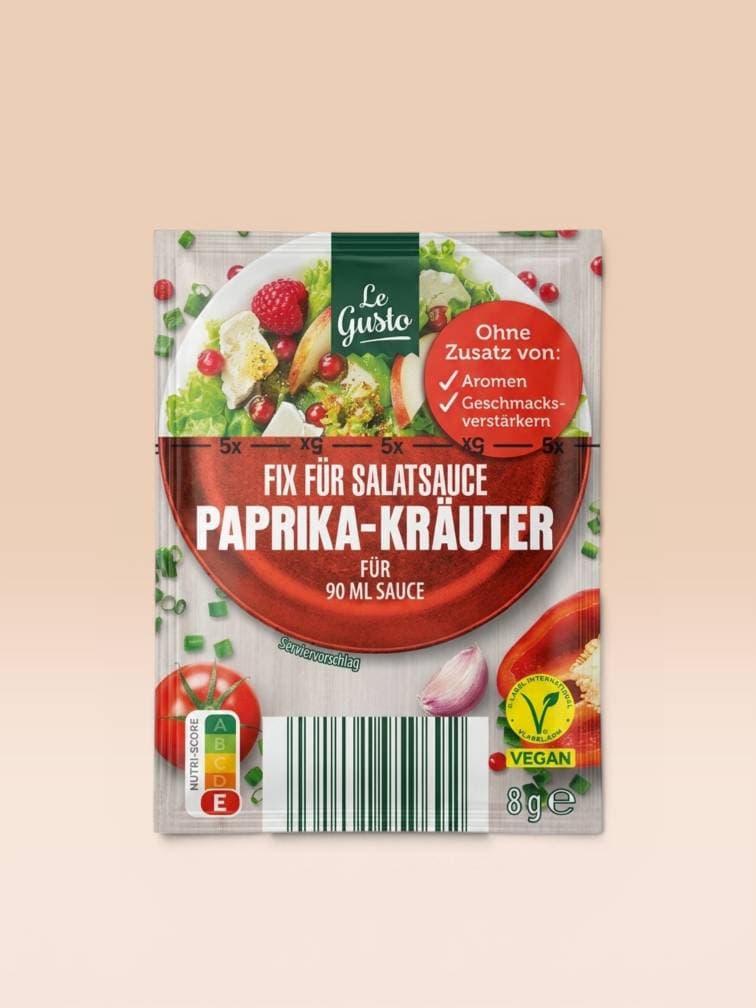 چاشنی سالاد گوستو پاپریکا 8 گرمی le gusto Paprika Herb Fix for Salad Dressing
