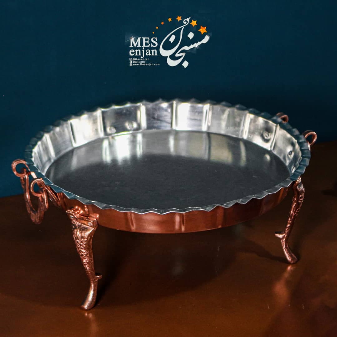 دیس گرد پایه بلند مسی