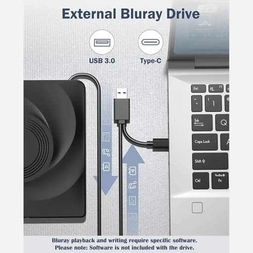 درایو بلوری اکسترنالDVD رایتر اورجینال امازون المان — تصویر ۶