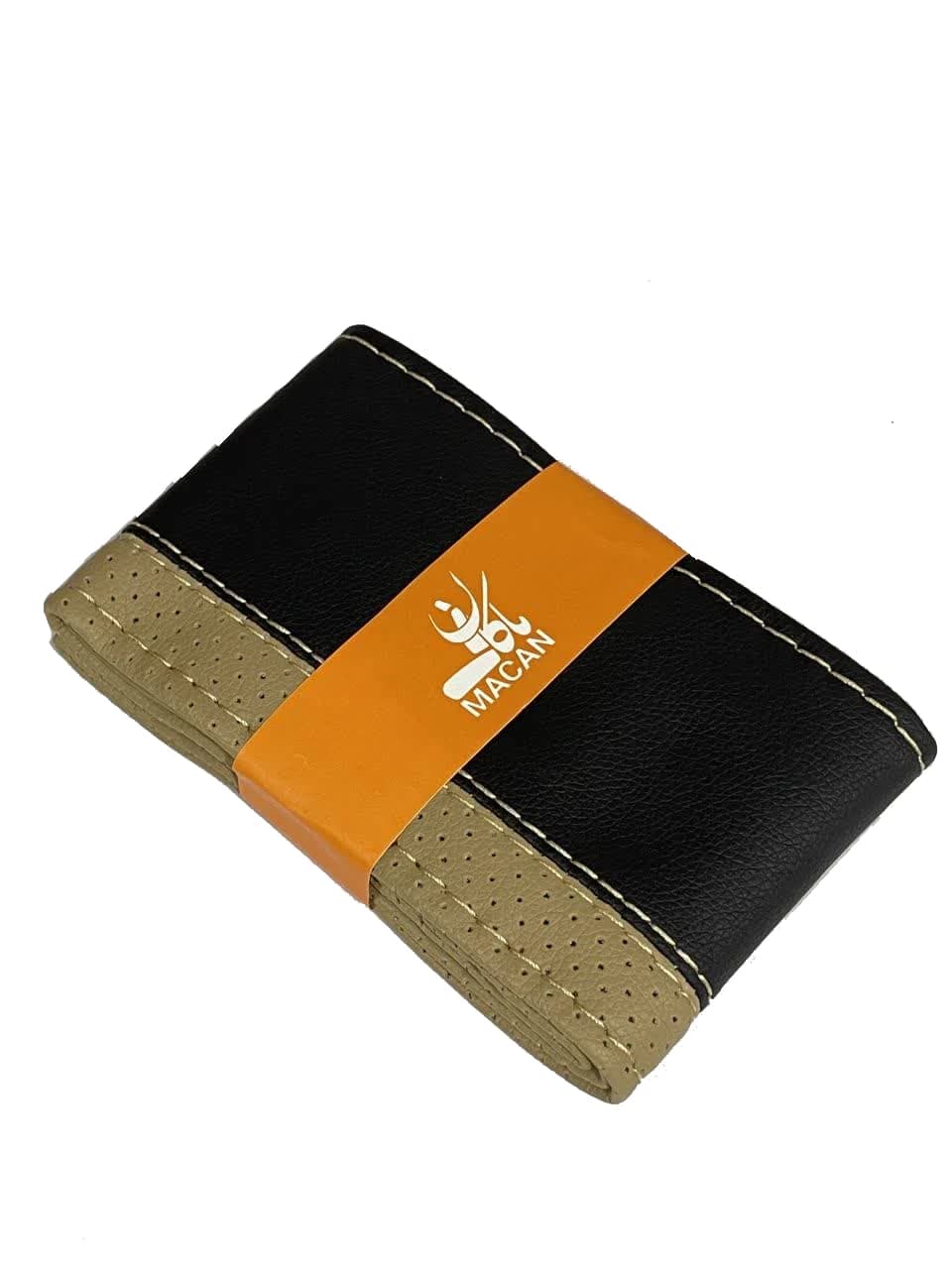 دور فرمان مشکی نوار کرم طرح کلاسیک – کد: 40005