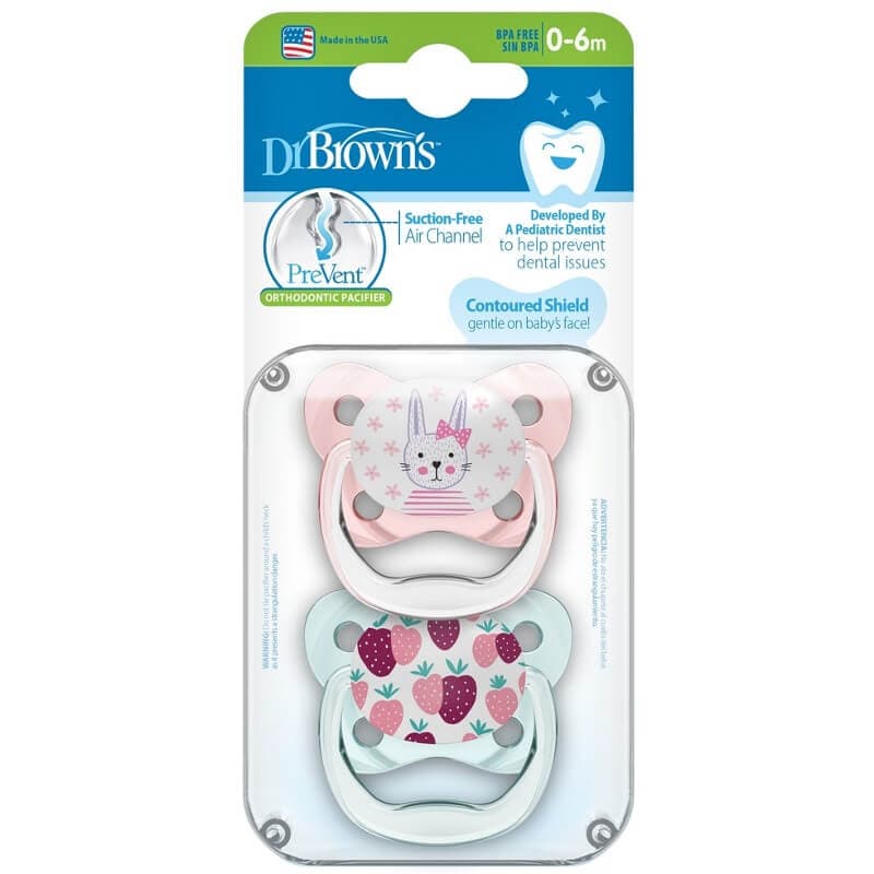 پستانک ارتودنسی 0-6خرگوش و توت فرنگی دکتر برانرز drbrowns pv12302-gbx