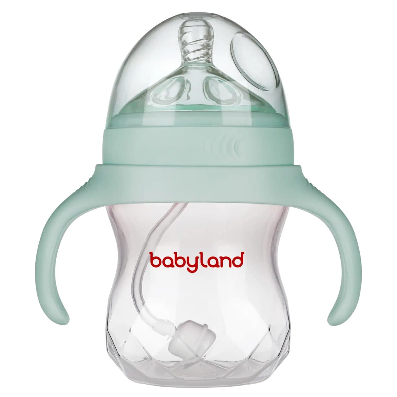 شیشه شیر طلقی pp کولیک ایز 300 میل دسته دار ضد نفخ کد بی بی لند 202 babyland
