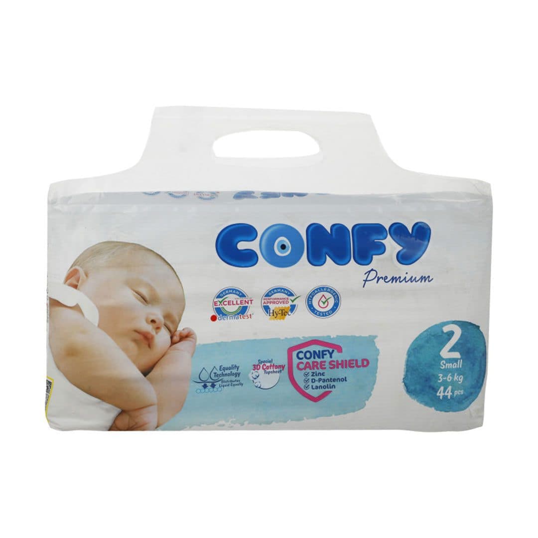 پوشک نوزاد کانفی ۴4 عددی سایز 2 مدل پریمیوم confy