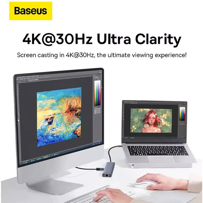 هاب 6 پورت Type-C باسئوس UltraJoy Series BS-OH151 B00052802811-00 — تصویر ۱۱