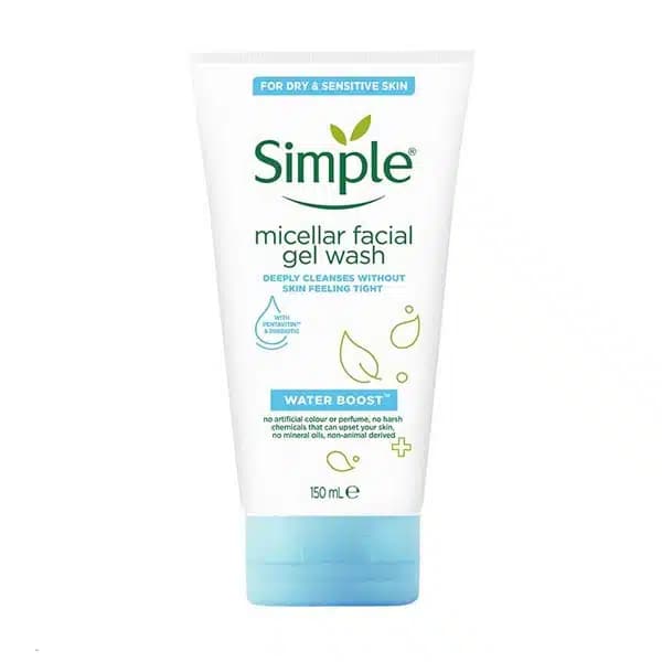 ژل میسلار سیمپل Simple مدل Water Boost پوست خشک و حساس حجم 150 میل — تصویر ۵