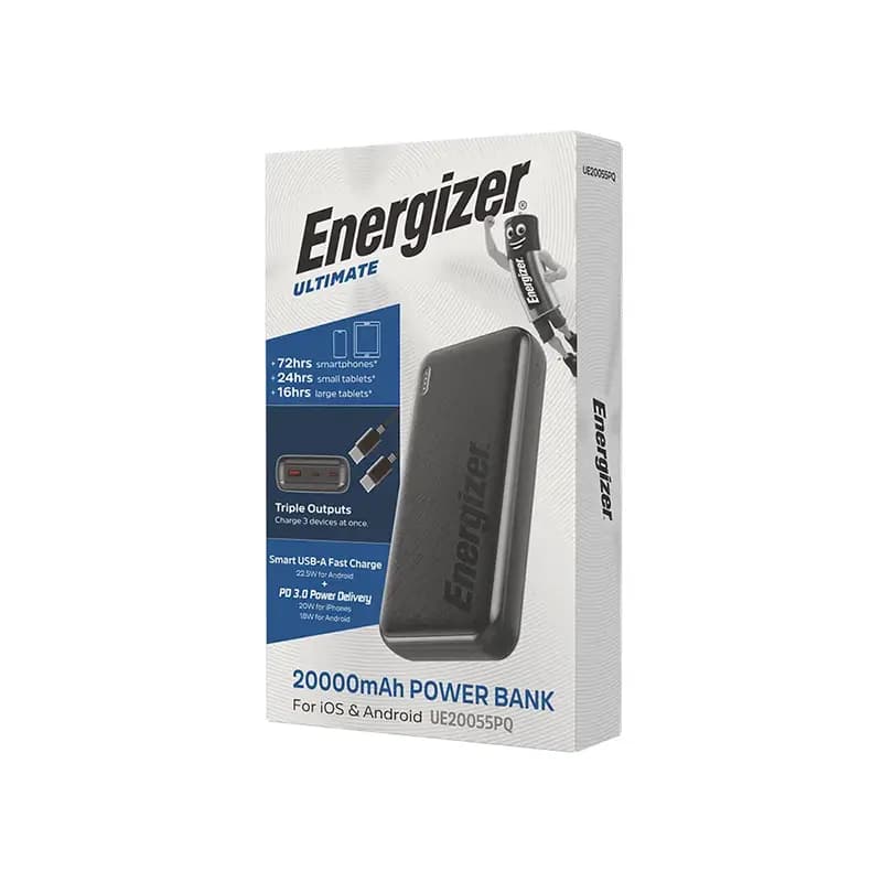 پاور بانک انرجایزر ظرفیت 20000 میلی‌ آمپر مدل Energizer UE20055PQ — تصویر ۷