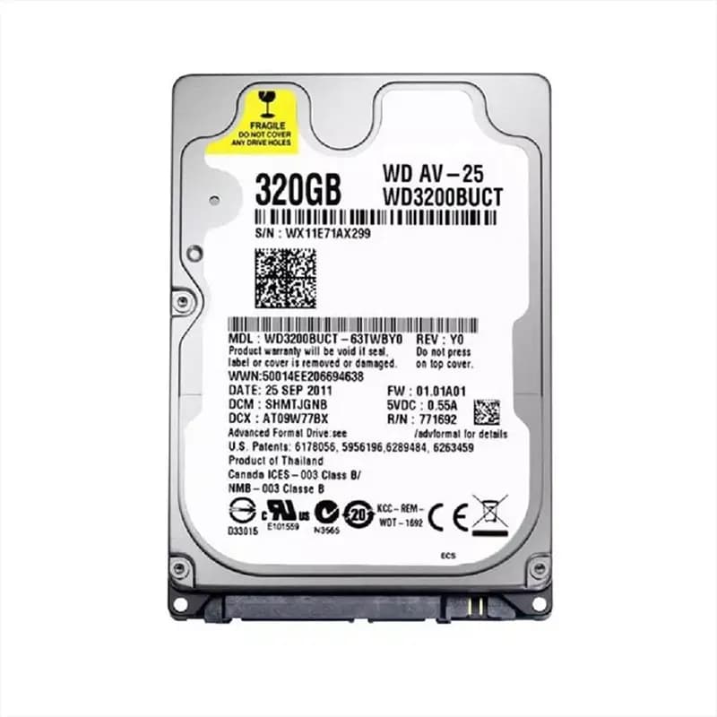 هارد دیسک لپ تاپ وسترن دیجیتال Western Digital 320GB 2.5 SATA (ریفری) استوک