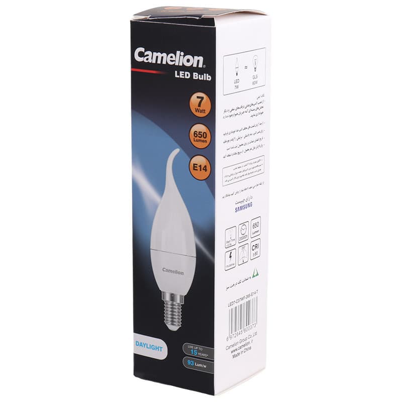 لامپ شمعی LED اشکی مات کملیون Camelion E14 7W — تصویر ۶