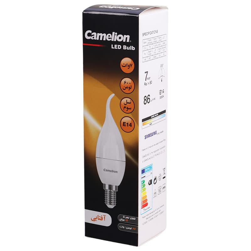 لامپ شمعی LED اشکی مات کملیون Camelion E14 7W — تصویر ۵