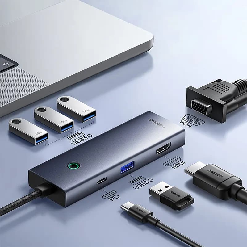 هاب تایپ سی 7 پورت بیسوس مدل B00052803811-01 — تصویر ۸