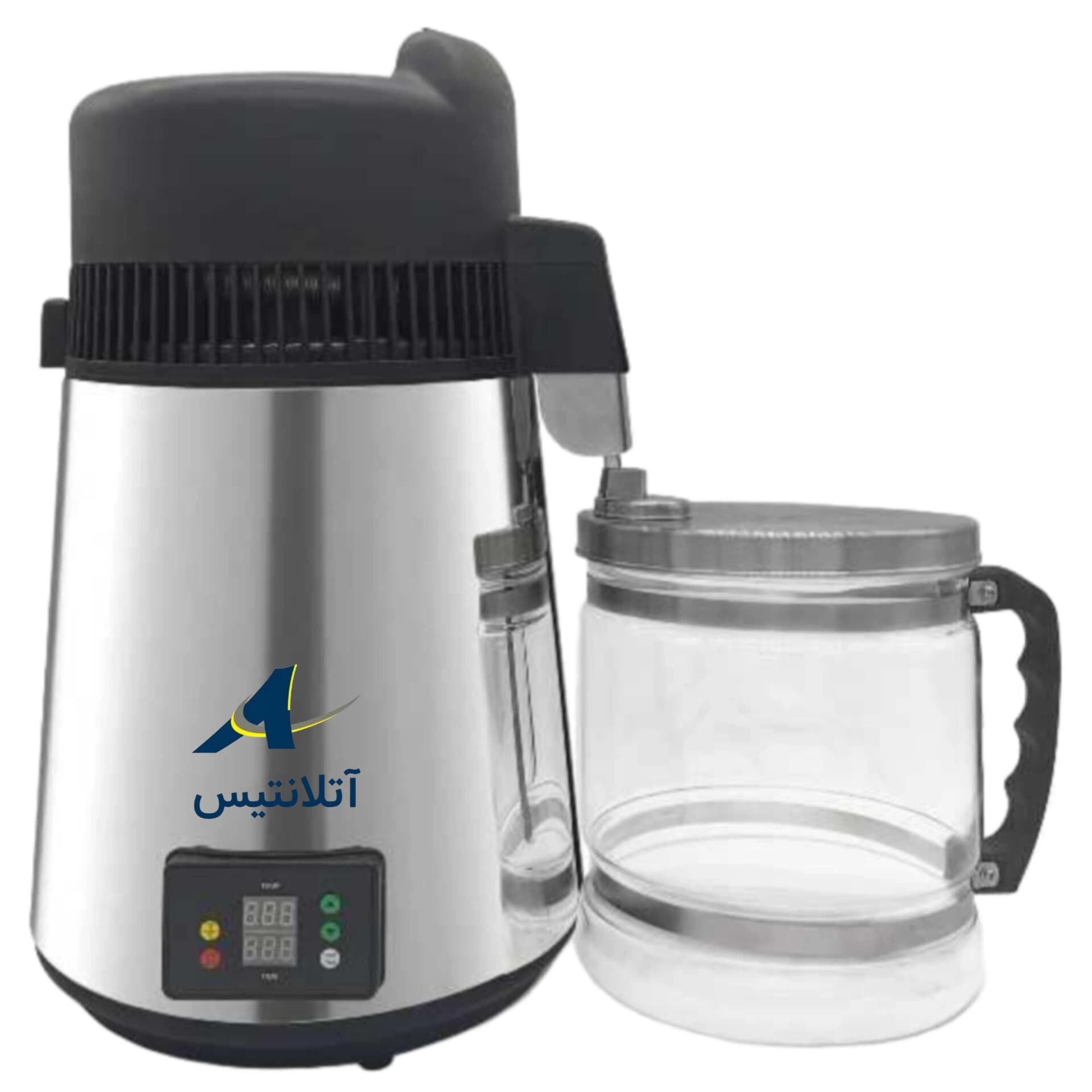 دستگاه تقطیر(عرق گیر/گلاب گیر) برقی خانگی خارجی استیل 6 لیتری برند آتلانتیس مدل AT-106 + واشر زاپاس هدیه