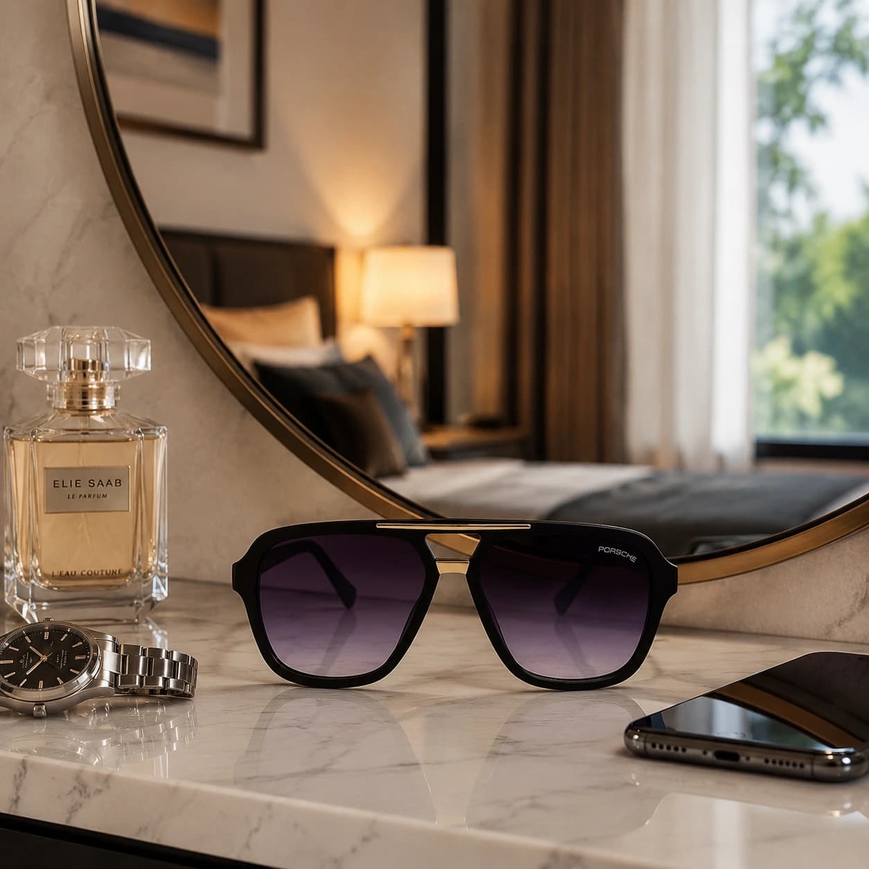 عینک آفتابی مردانه فریم کائوچو Porsche Design — تصویر ۵