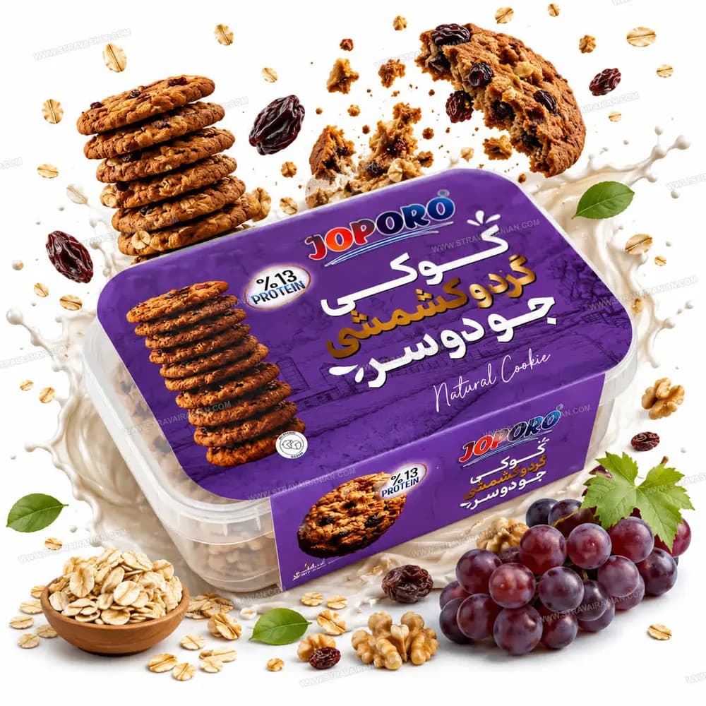 کوکی پروتئینی رژیمی کشمشی جو دوسر 300 گرمی جوپرو با بهترین قیمت + خرید آنلاین