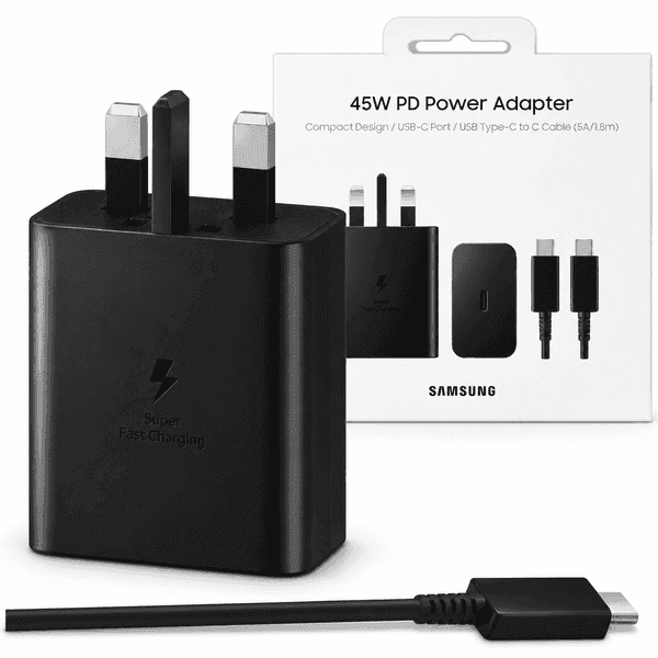 شارژر سامسونگ 45 وات مدل EP-T4511 سه پین همراه با کابل اصل | Samsung Charger 45W Three Pin With USB-C TO USB-C Cable Original