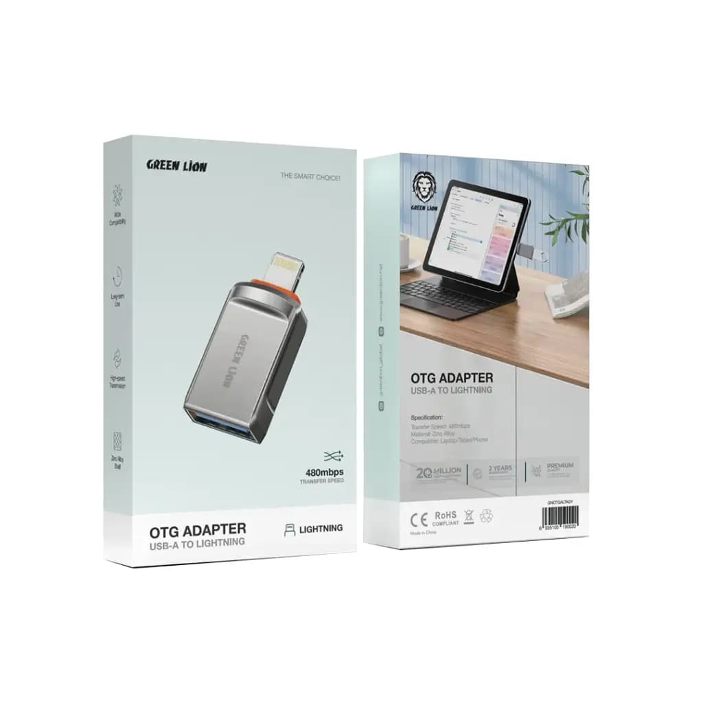 مبدل OTG گرین لاین USB-A به USB-C و Lightning مدل GNOTGA — تصویر ۴