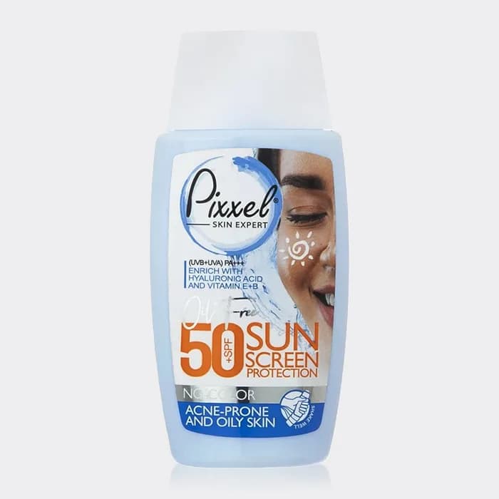 کرم ضد آفتاب بدون رنگ پوست چرب پیکسل Pixxel Sun Screen SPF50 Acne Prone And Oily Skin 50 ml