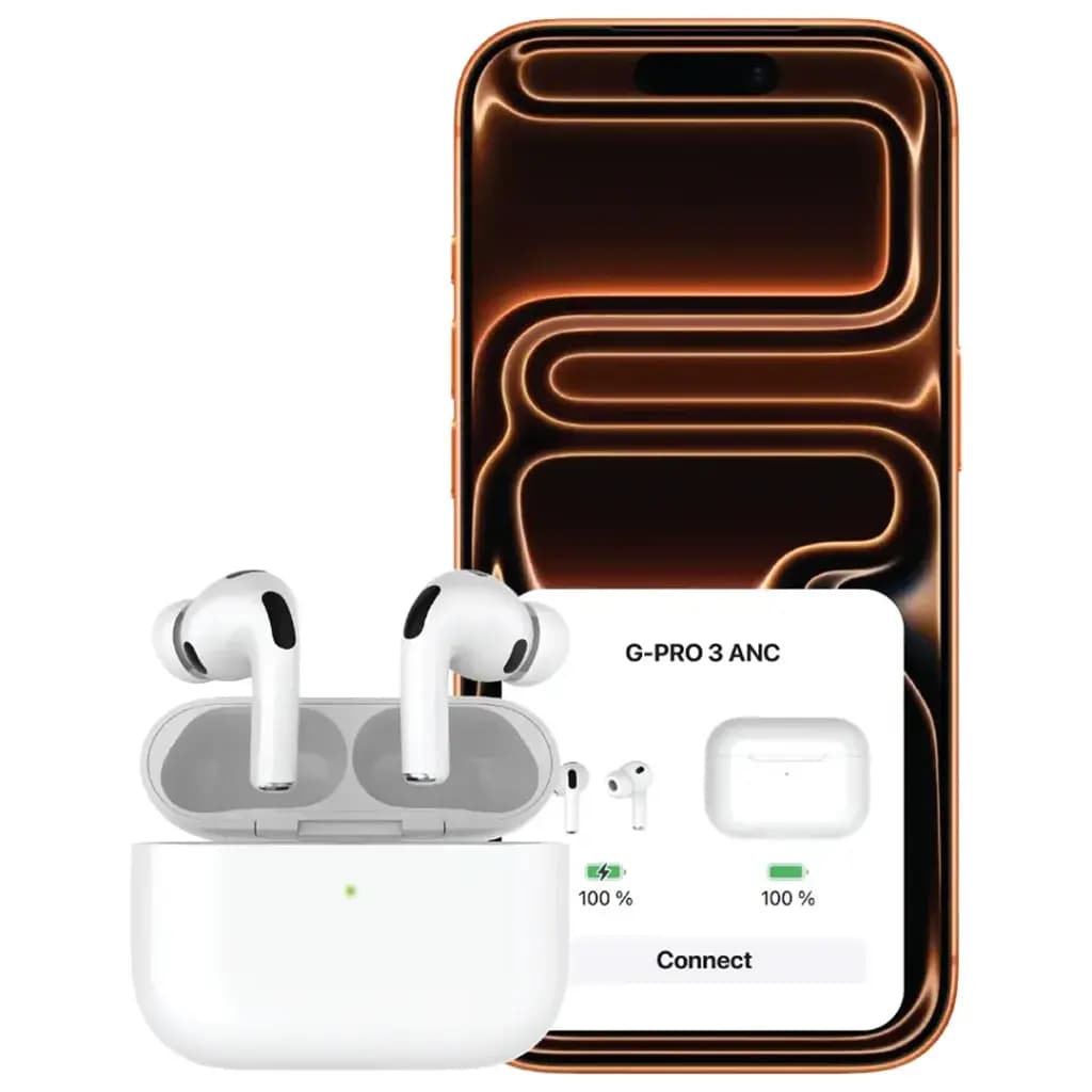 هدفون بی‌سیم گرین لاین با نویز کنسلینگ مدل Earbuds Pro 3 ANC GNPRO3ANCWH — تصویر ۴