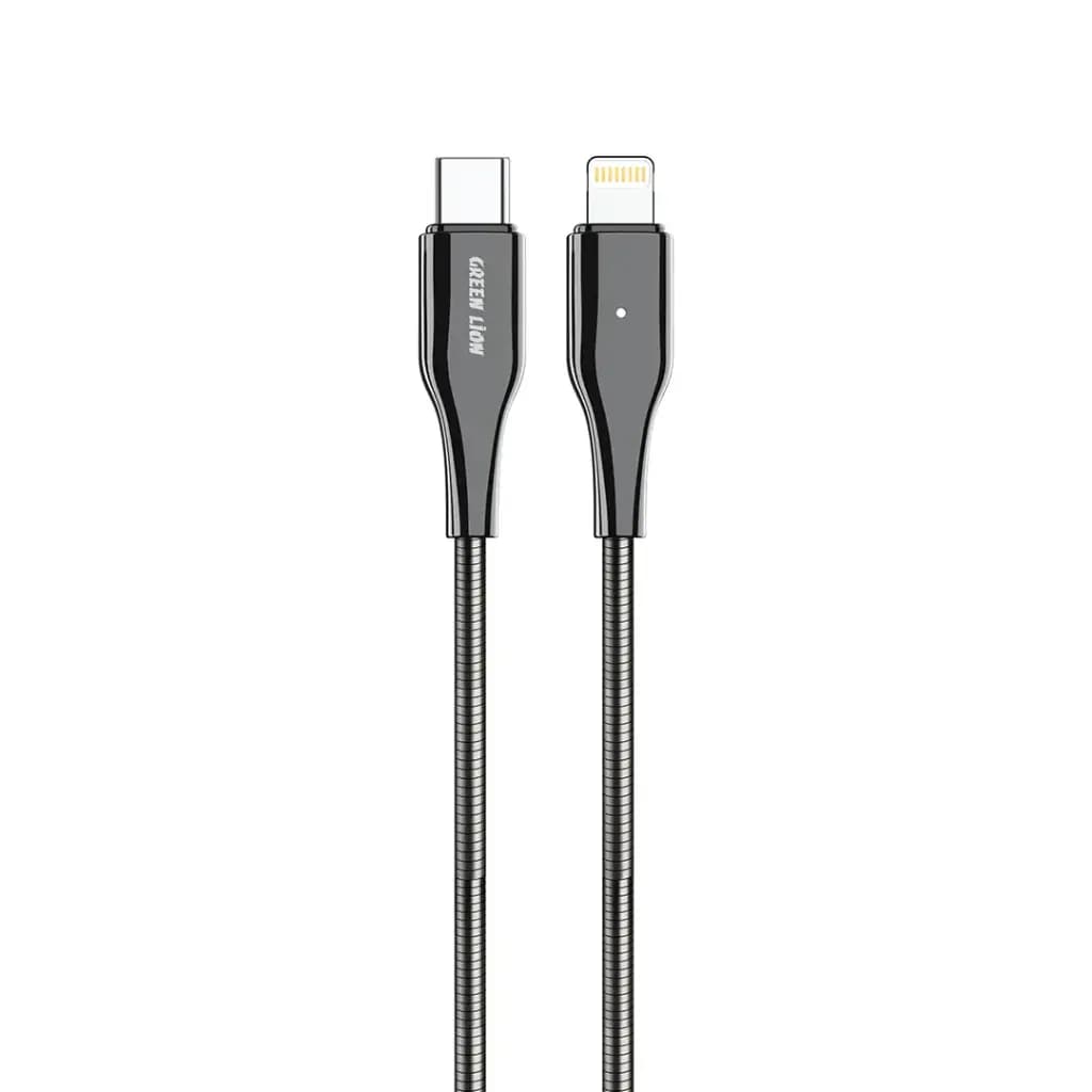 کابل فلزی USB-C به Lightning گرین لاین مدل Spring Hose GNMTSC2LSL — تصویر ۴