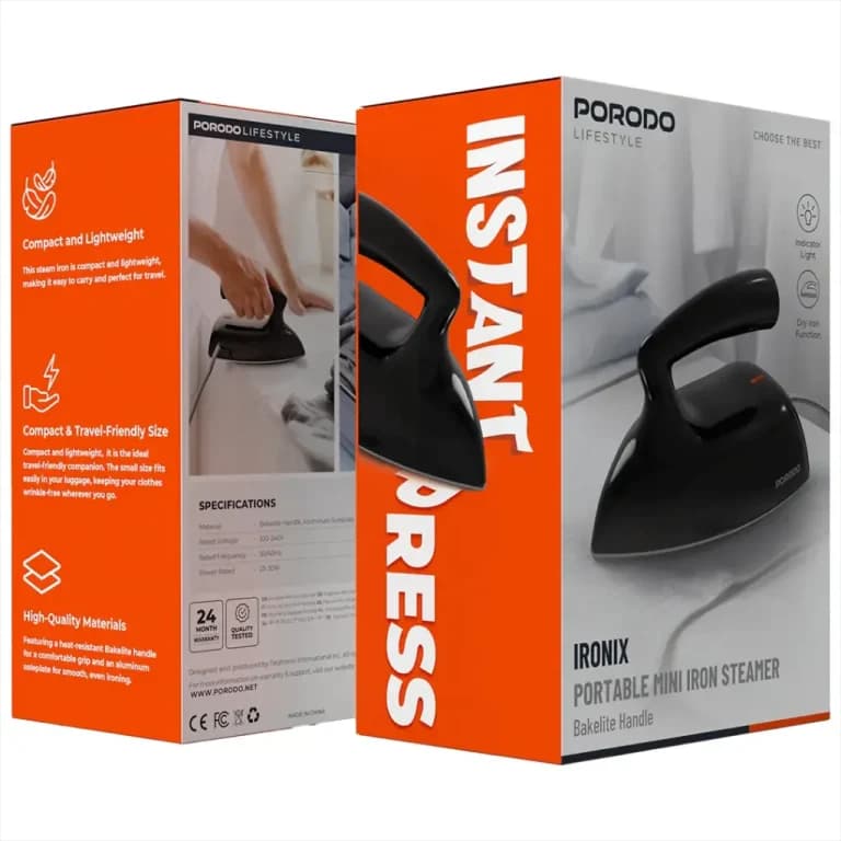 اتو بخار مسافرتی پرودو مدل Ironix Mini Steamer PDLFST227SBK — تصویر ۵