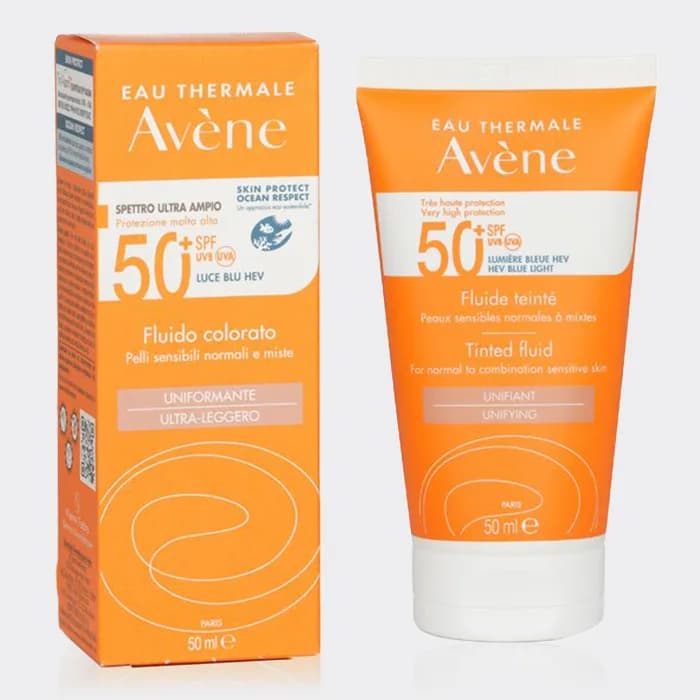 ضد آفتاب رنگی پوست نرمال و مختلط اون Avene Tinted fluid For normal to combination sensitive skin SPF50-50ml — تصویر ۳