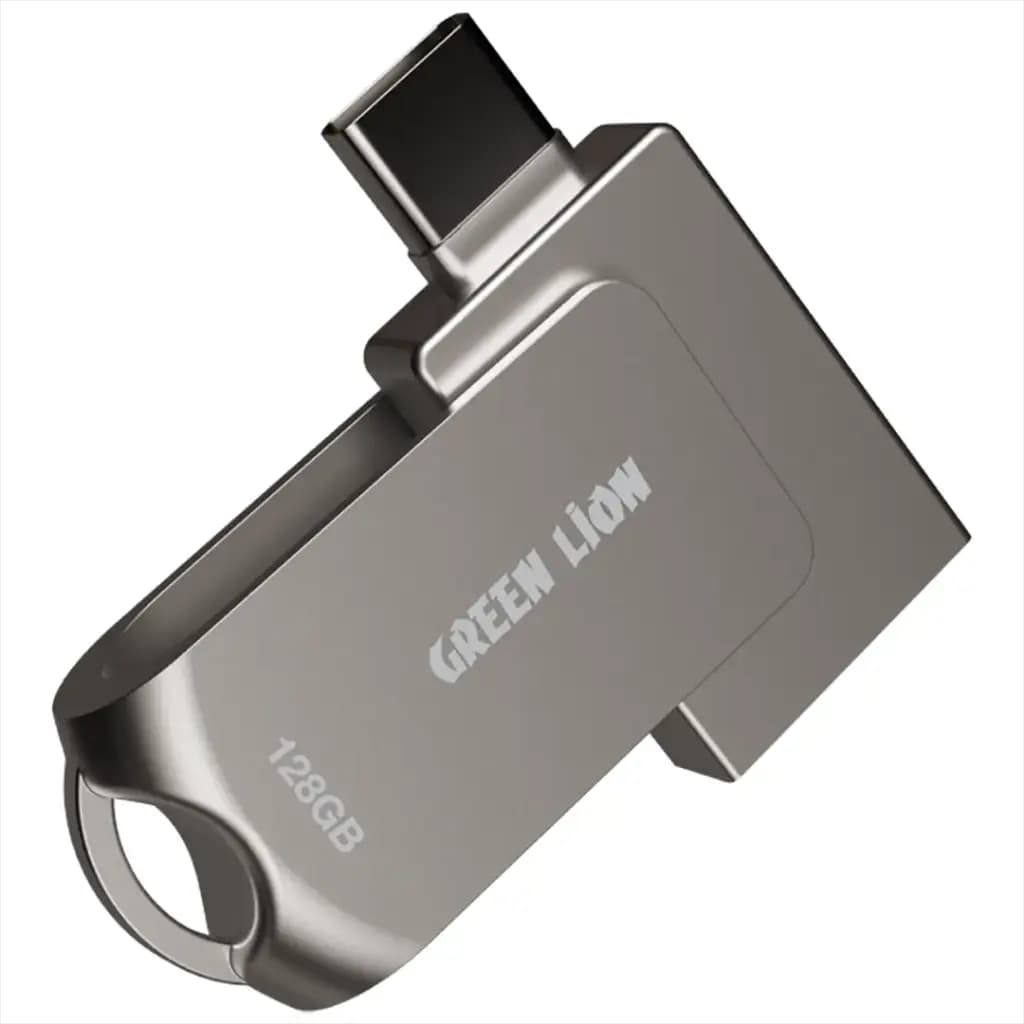 فلش مموری تایپ سی گرین لاین 2in1 128GB مدل OTG GN2N1FL128SL
