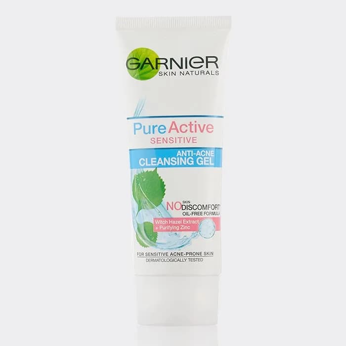 ژل شستشو پوست حساس مستعد آکنه گارنیه Garnier PureActive Sensitive Anti Acne Cleansing Gel 100ml