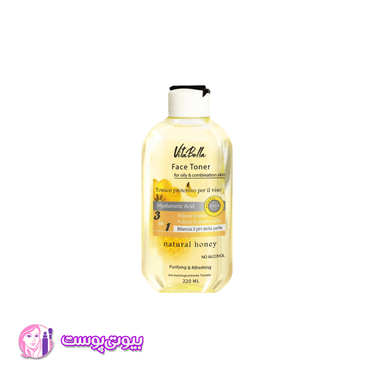 تونر آبرسان و ضدجوش ویتابلا / کنترل چربی، رفع لک و آبرسانی عمیق پوست صورت / 220ml
