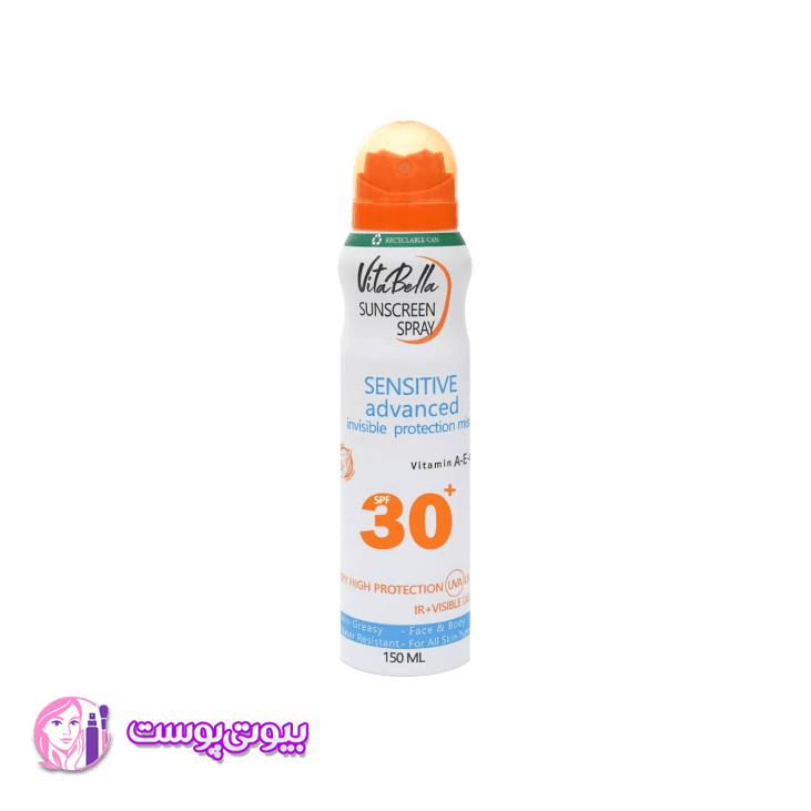 اسپری ضد آفتاب SPF 30 ویتابلا / محافظت کامل از پوست چرب و حساس بدون چربی و رنگ