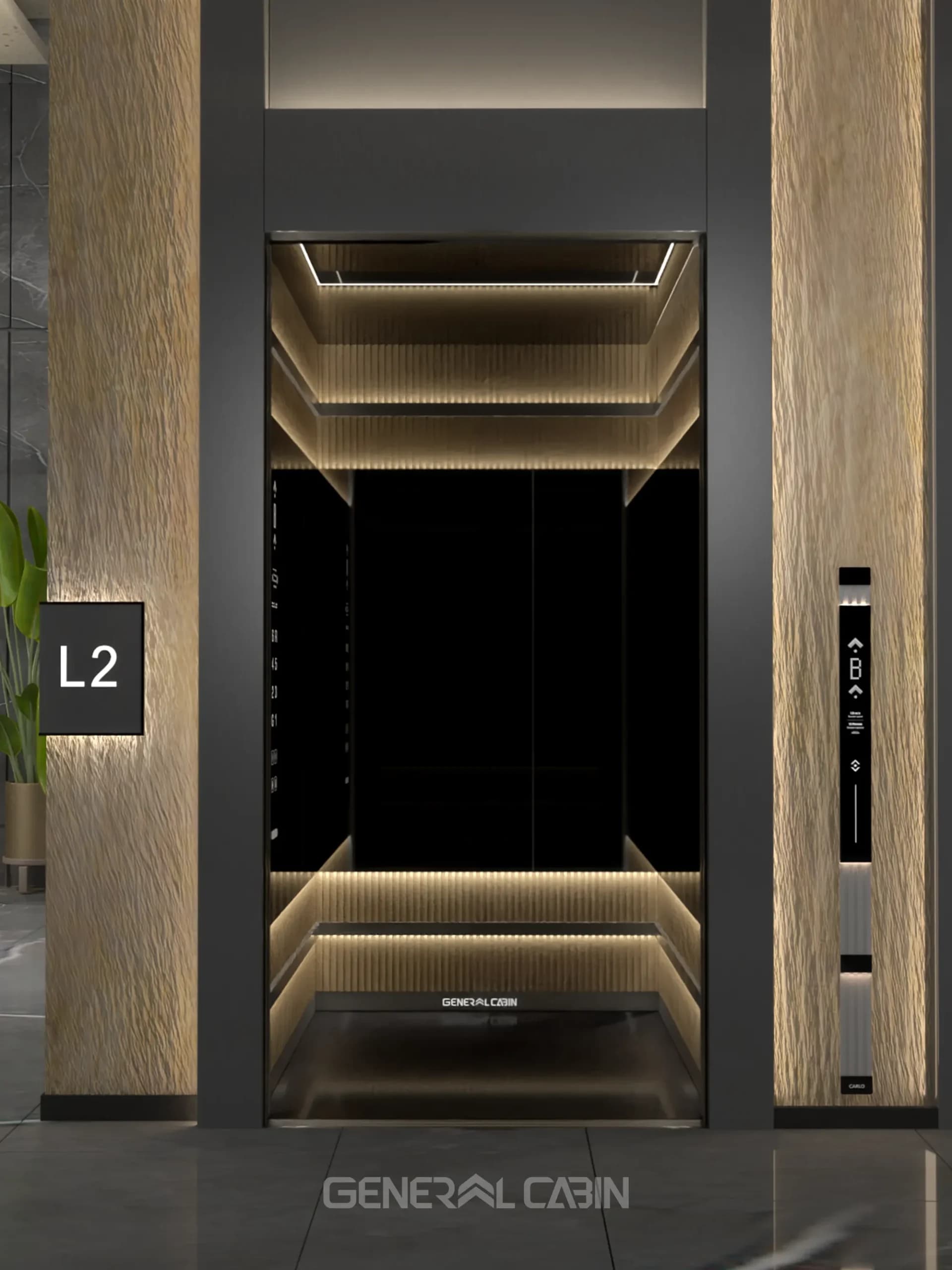 کابین آسانسور استیل جنرال کابین مدل کارلو