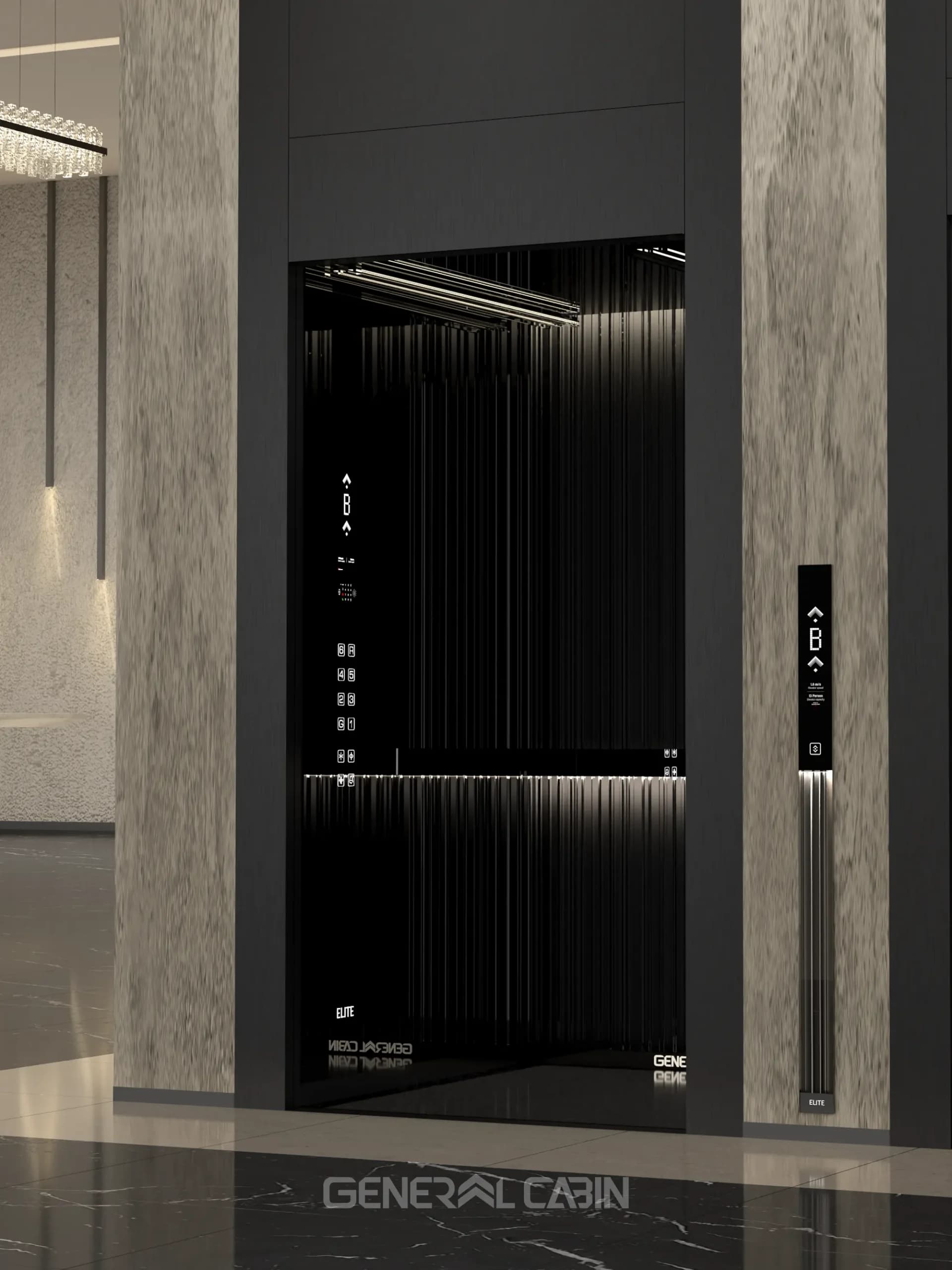 کابین آسانسور استیل جنرال کابین مدل الیت — تصویر ۷