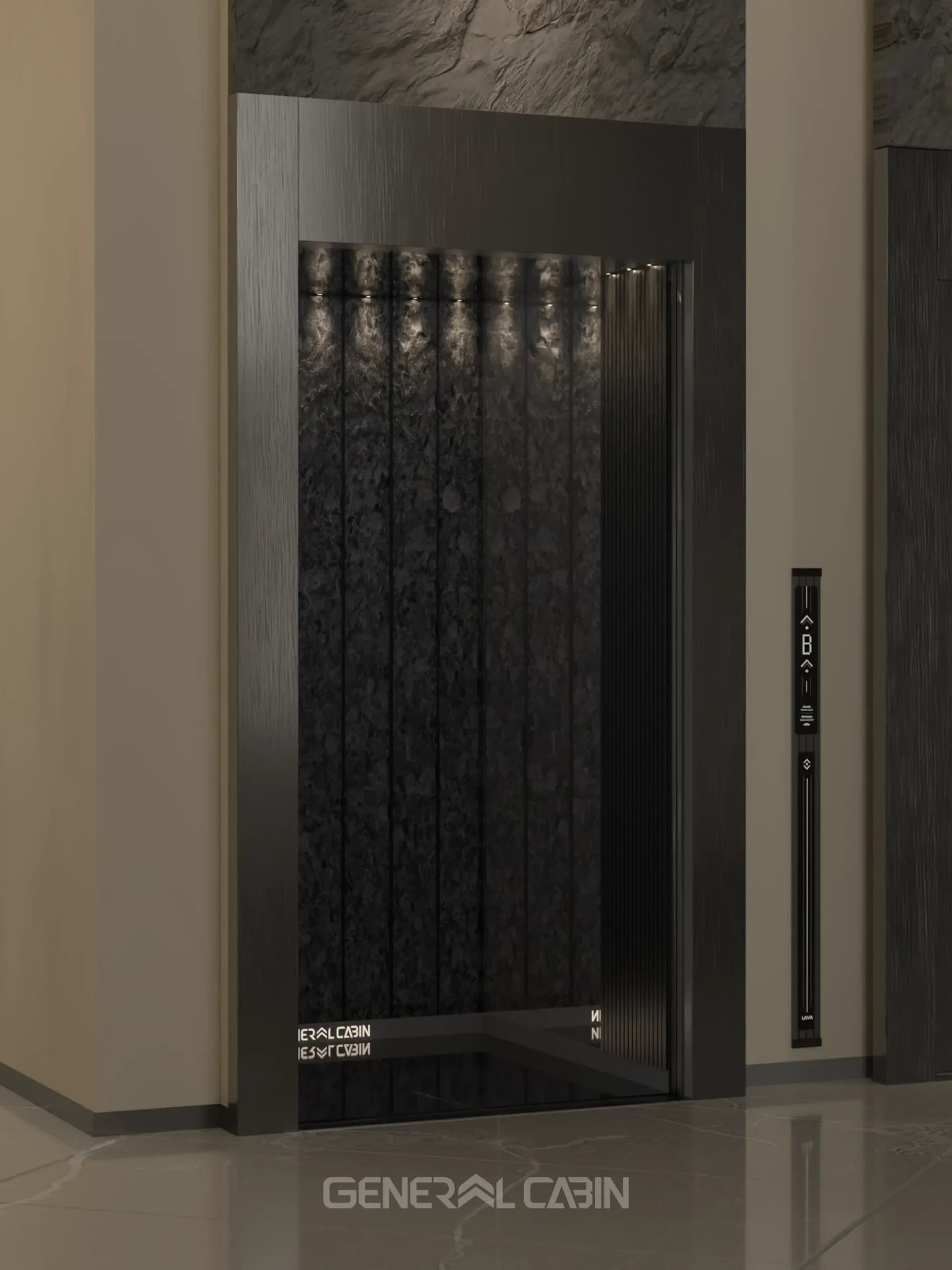 کابین آسانسور استیل جنرال کابین مدل لاوا — تصویر ۲