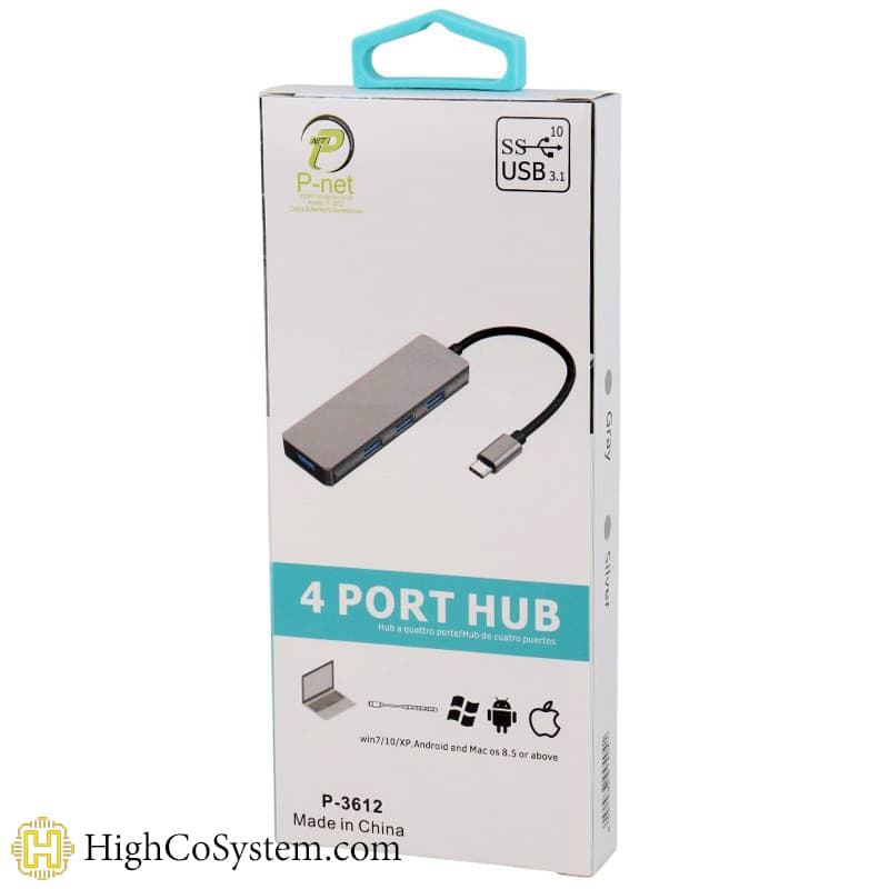 هاب 4 پورت USB-C P-NET مدل P-3612 — تصویر ۵