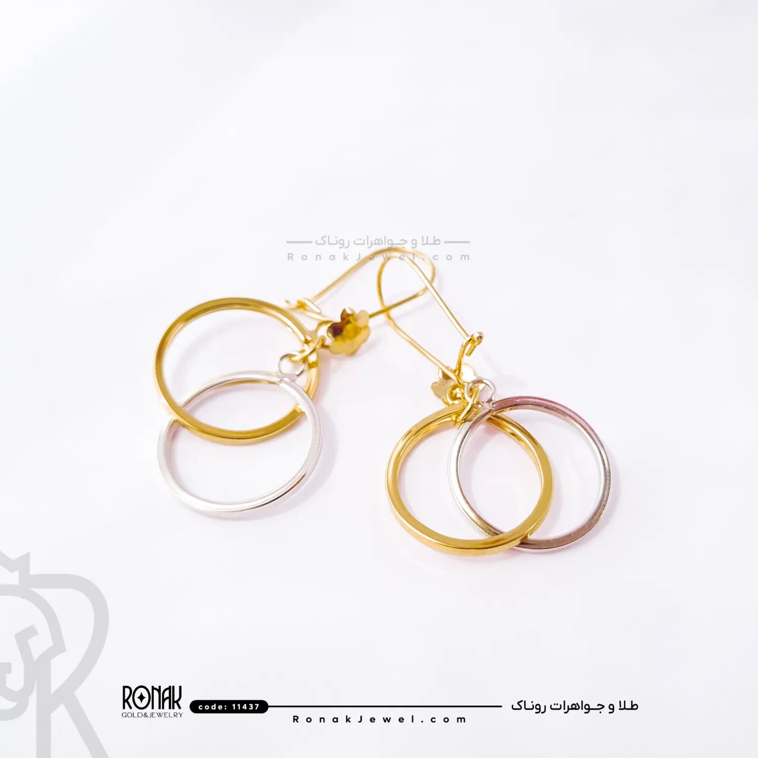 گوشواره دوبل کد 11437-2