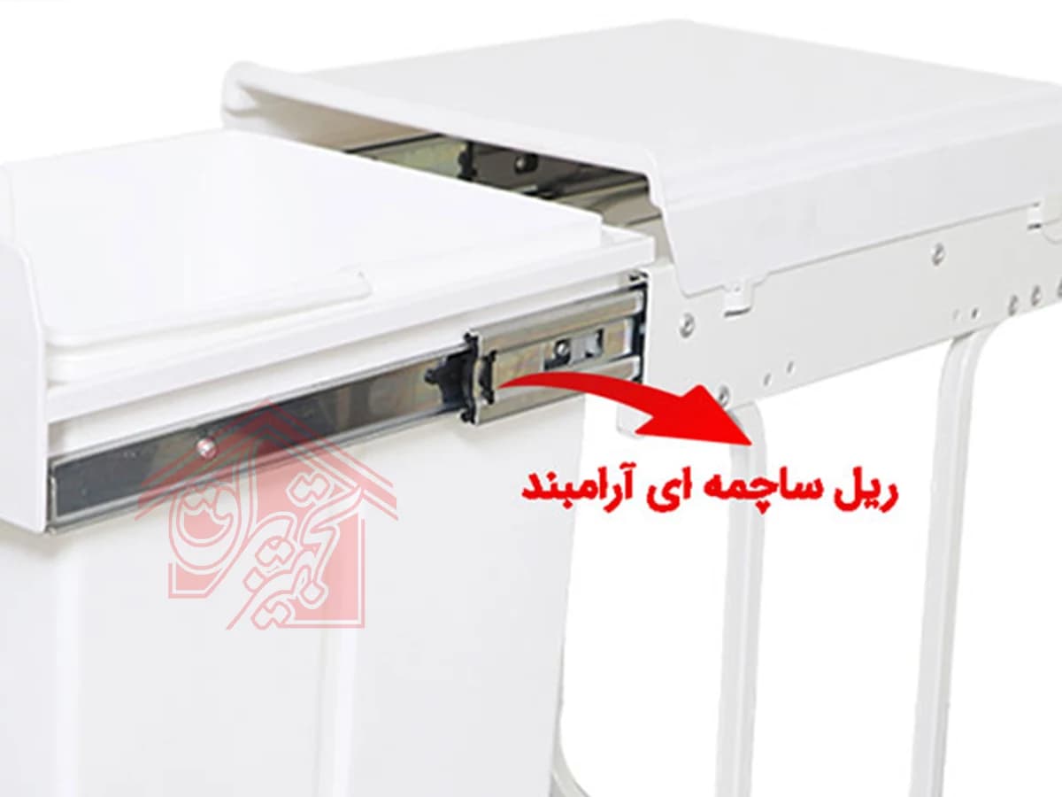 سطل زباله زیر سینک تک مخزن آرام بند ملونی مدل 9034 — تصویر ۹