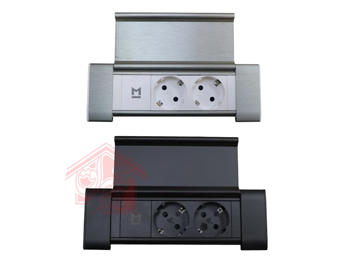 پریز برق روی کابینت دو سوکته ملونی مدل 10102 — تصویر ۸