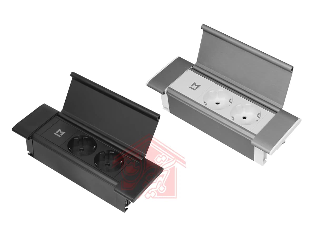 پریز برق روی کابینت دو سوکته ملونی مدل 10102