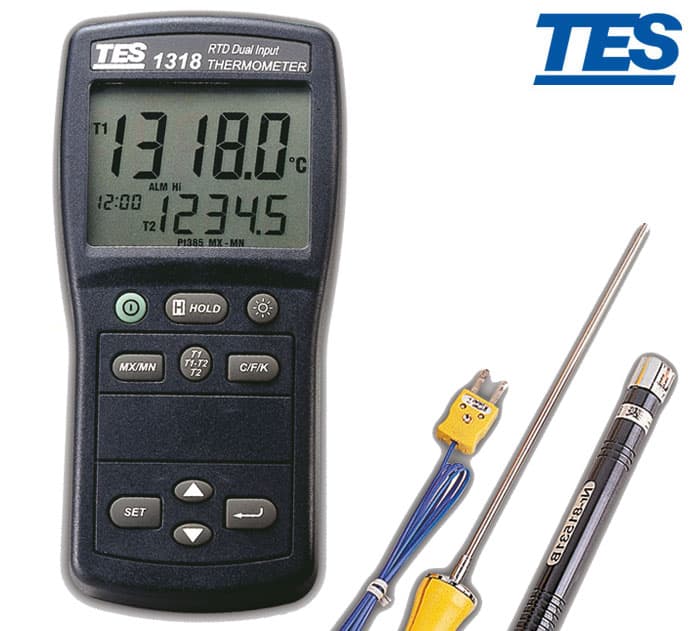 دماسنج PT100، حرارت سنج RTD، ترموزیستنس PT100 مدل TES-1318