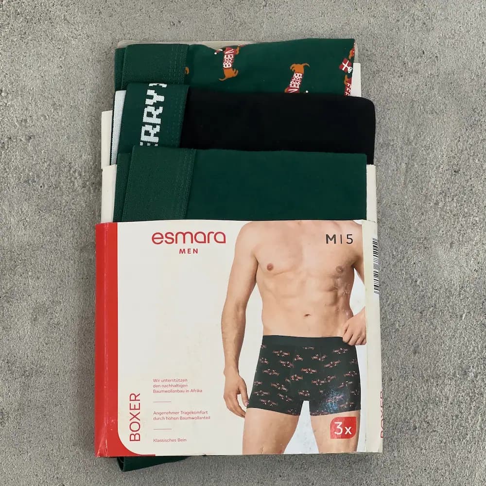 پک 3 عددی شورت باکسر مردانه Esmara Men طرحدار سایز M — تصویر ۲
