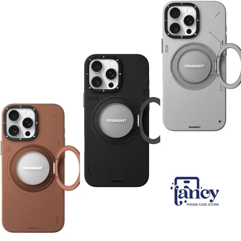 قاب گوشی یانگ کیت چرمی استند دار 360 — تصویر ۳