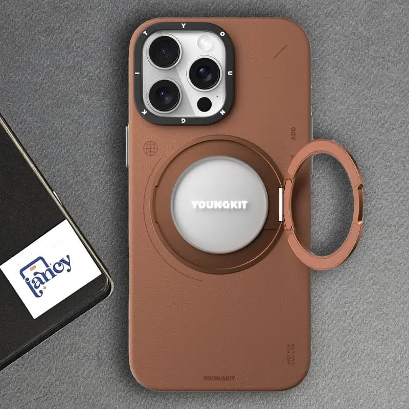 قاب گوشی یانگ کیت چرمی استند دار 360 — تصویر ۶