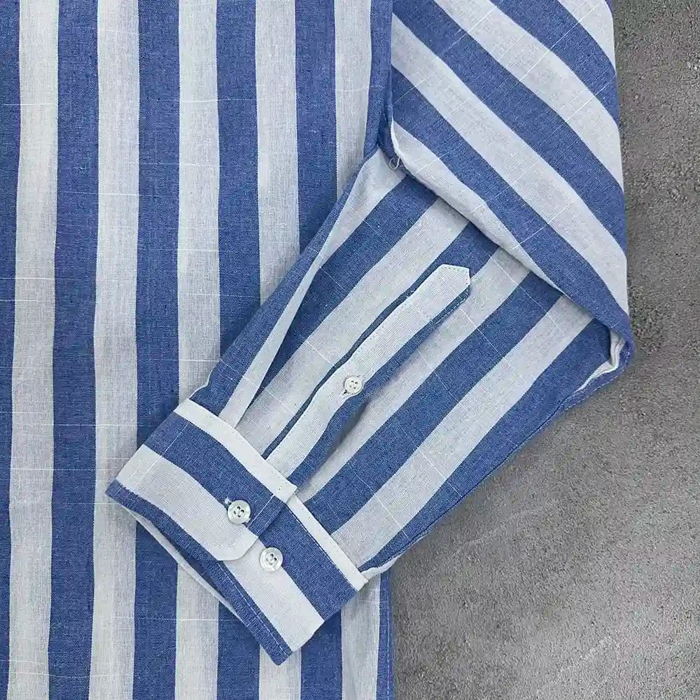 پیراهن مردانه راه راه وارداتی چین سایز 2XL — تصویر ۱۰
