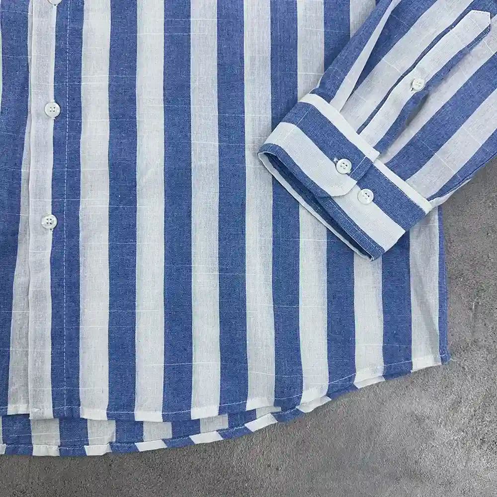 پیراهن مردانه راه راه وارداتی چین سایز 2XL — تصویر ۶