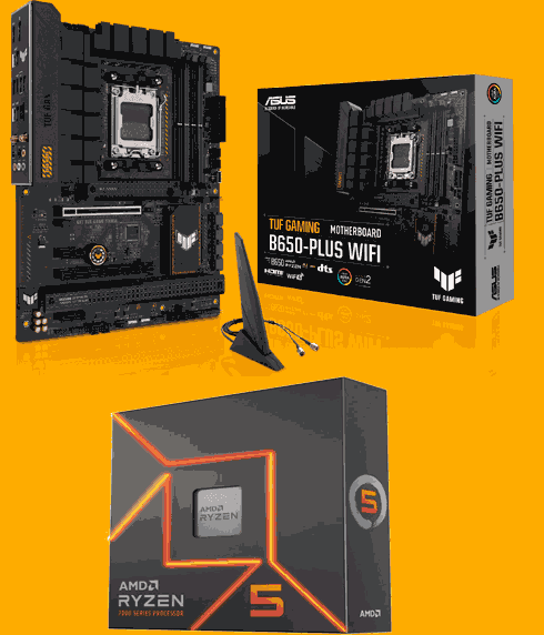 پردازنده RYZEN 5-7600X + مادربرد ASUS B650 tuf plus wifi — تصویر ۲