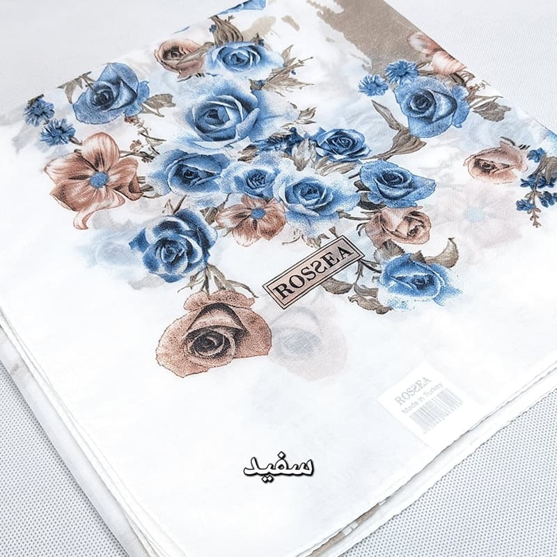 روسری نخی گل رُز | برند roszea ترکیه کد2001 — تصویر ۸