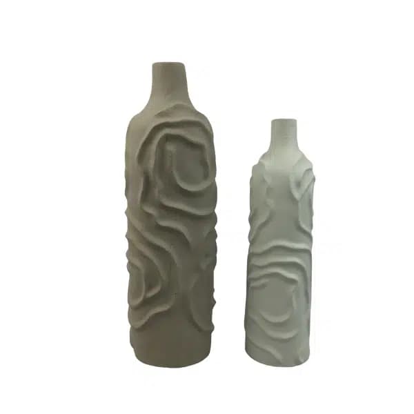 گلدان بطری جفتی کرم و نسکافه ای