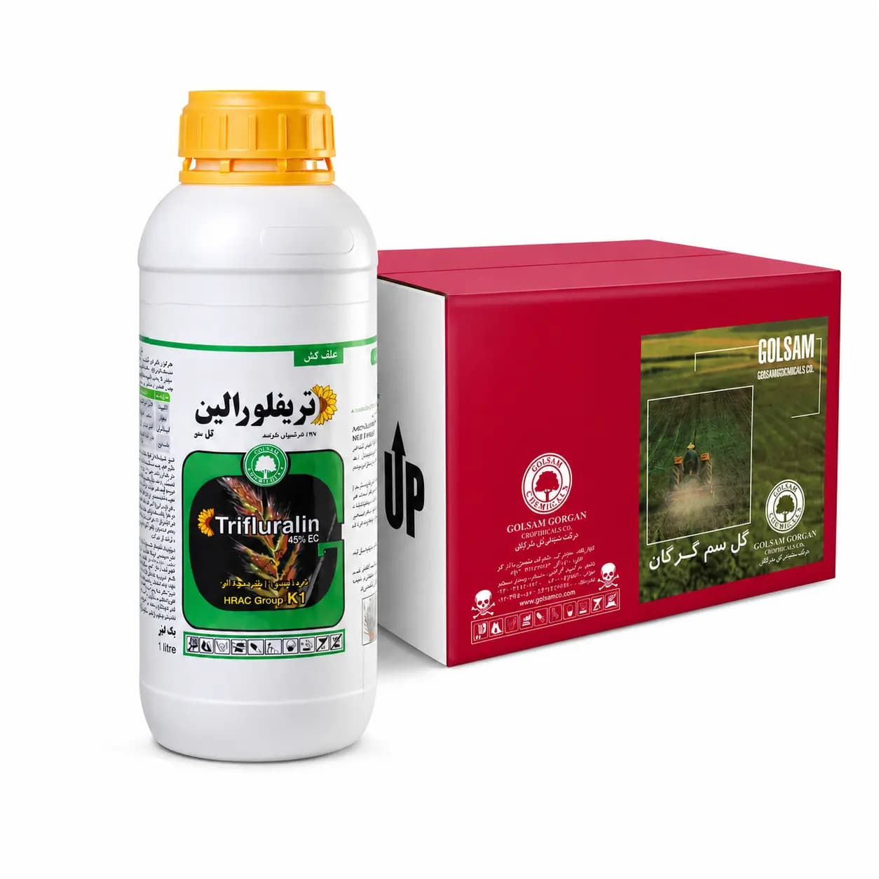 علف‌کش ترفلان گل‌سم (تری فلورالین) ۴۸٪ EC بطری ۱ لیتری (فروش عمده – کارتن ۱۲ عددی)