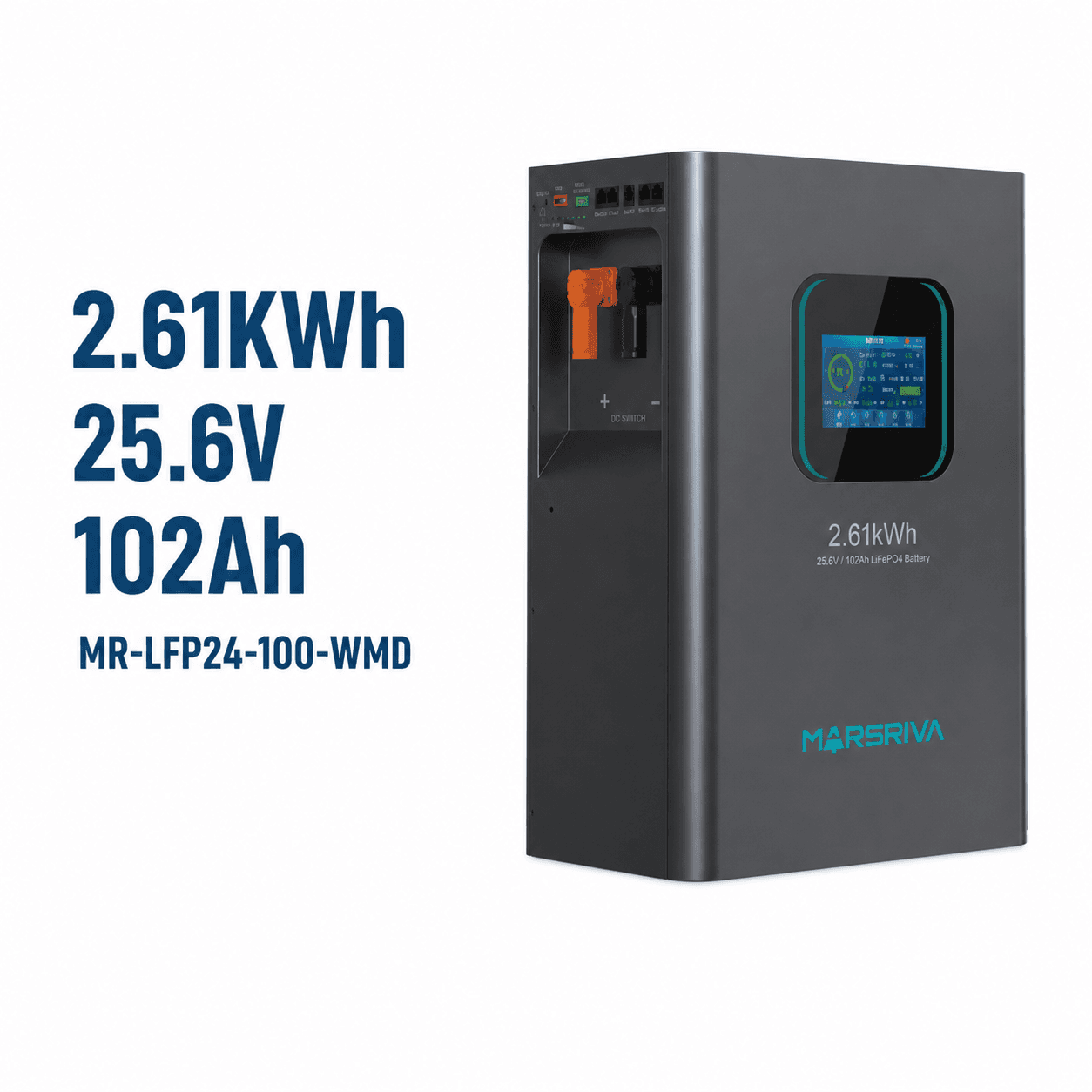 باتری لیتیومی مارسریوا 2.61 کیلووات ساعت مدل Marsriva MR-LFP24-100-WMD 25.6V 102Ah