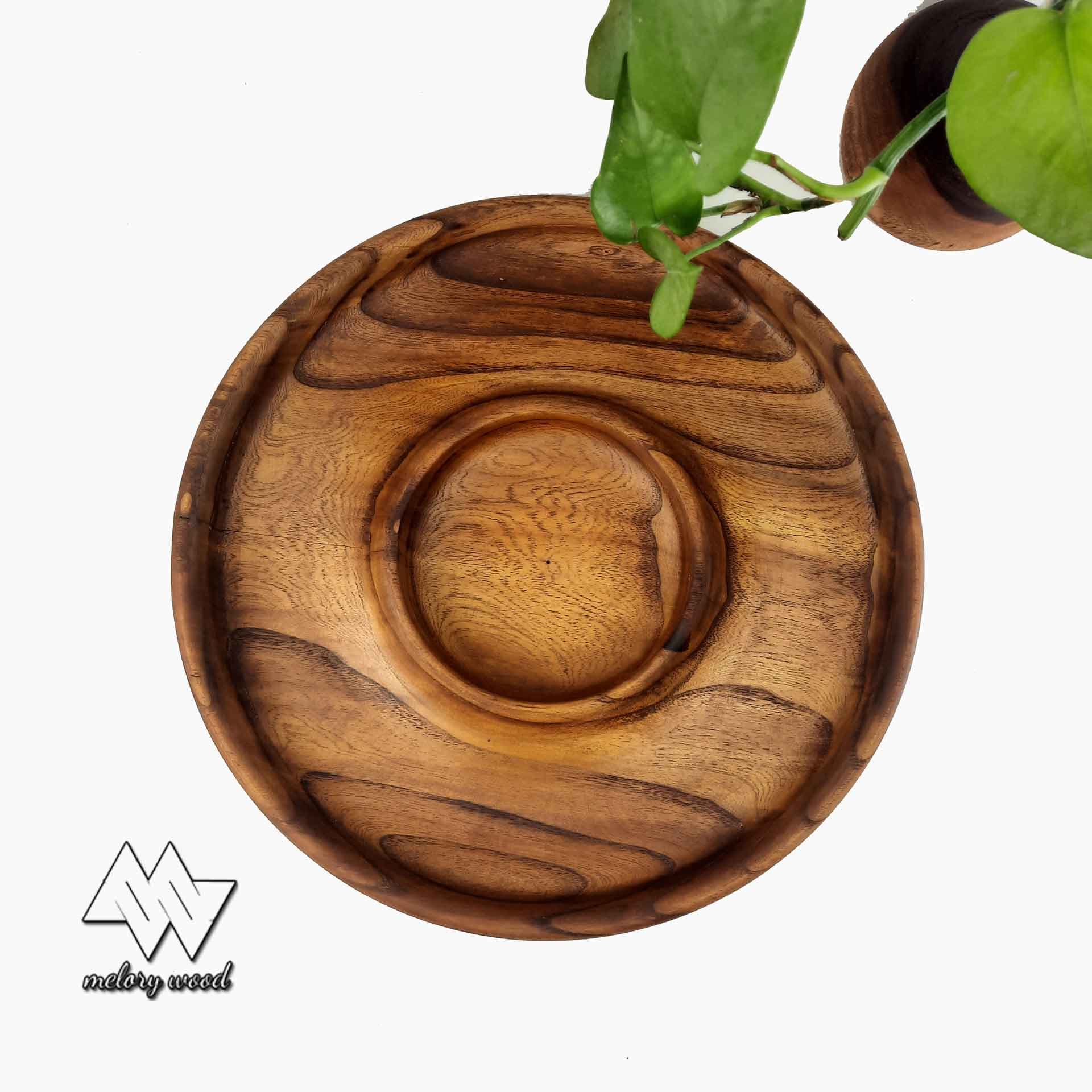 مزه خوری چوبی با جای سس کد d133 — تصویر ۵