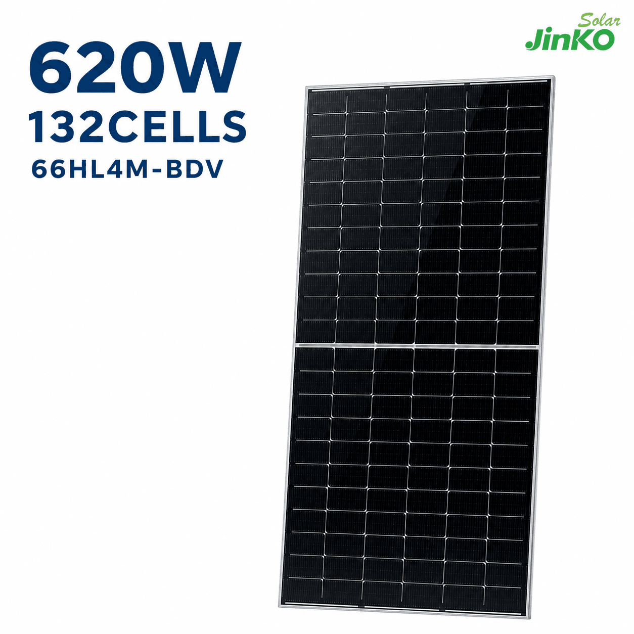 پنل خورشیدی جینکو 620 وات دو طرفه مدل Tiger Neo JKM-66HL4M-BDV